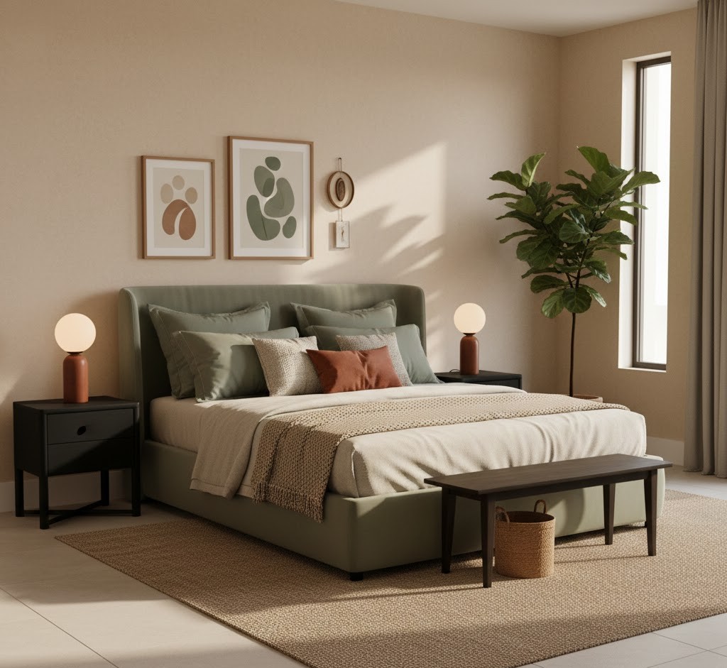 Serene master bedroom design