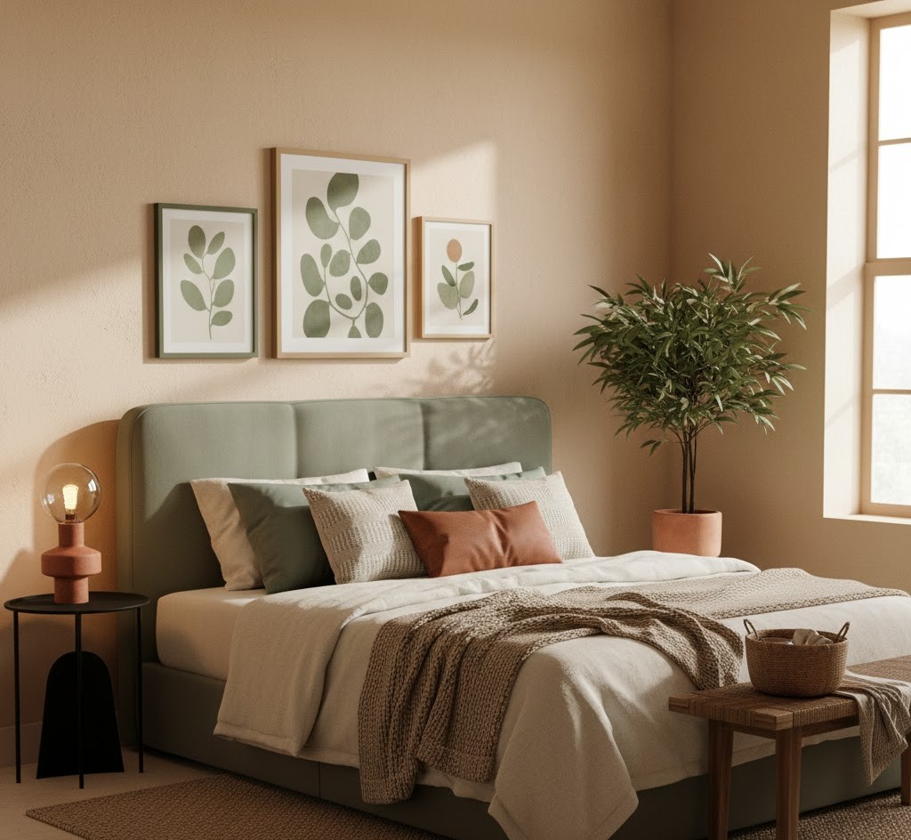 Cozy guest room styling